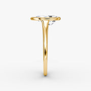 Pear Cut - Bezel Ring - 14 K Gold